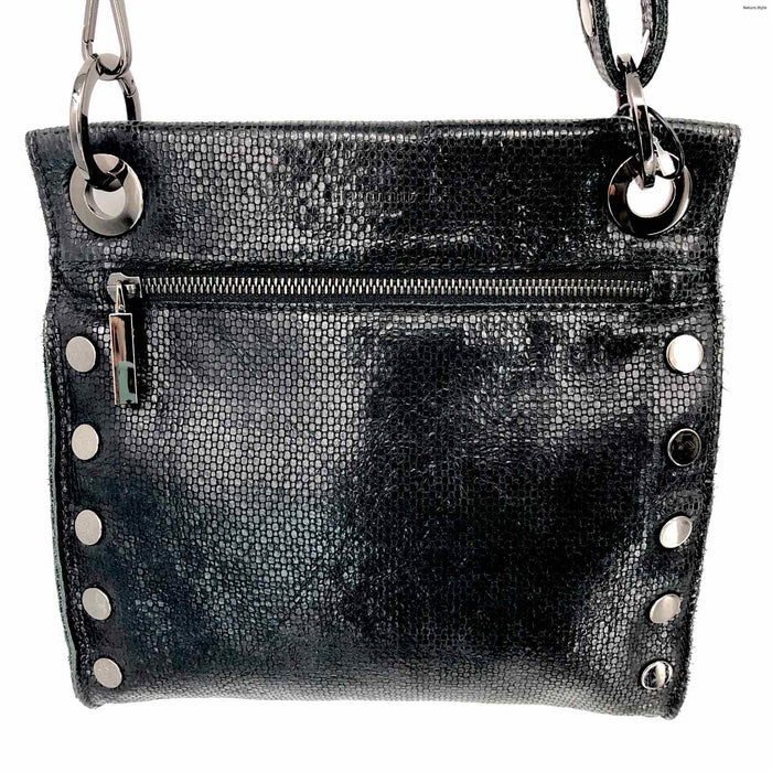 HAMMITT Black Gunmetal Leather Pre Loved Studded Small Crossbody Purse