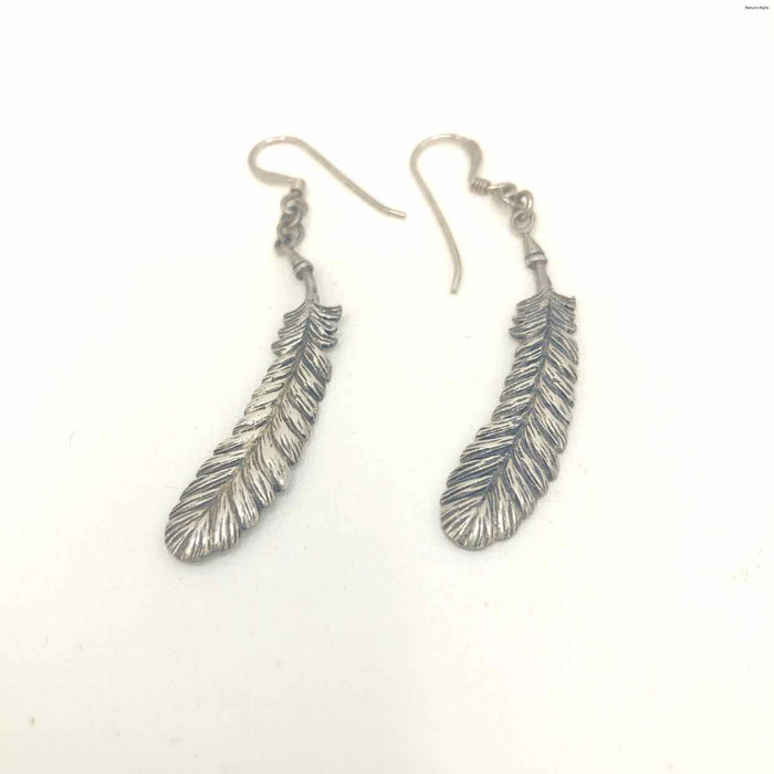 Silver Sterling Silver Feather Dangle ss Earrings