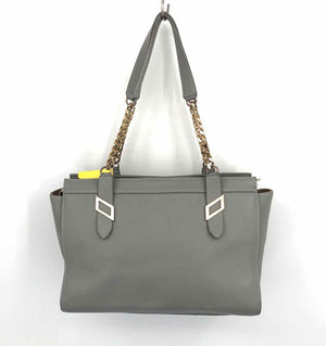 VERSACE Gray Gold Pebbled Leather Pre Loved Purse