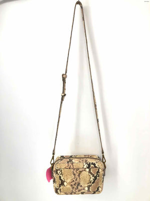 MADEWELL Cream Pink Pre Loved Snake print Crossbody Purse