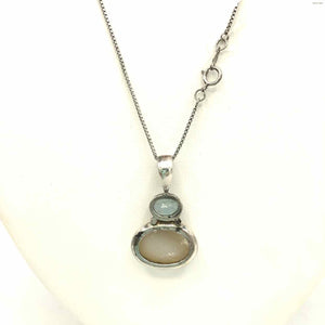 Blue Topaz Druzy Pre Loved 18" ss Necklace