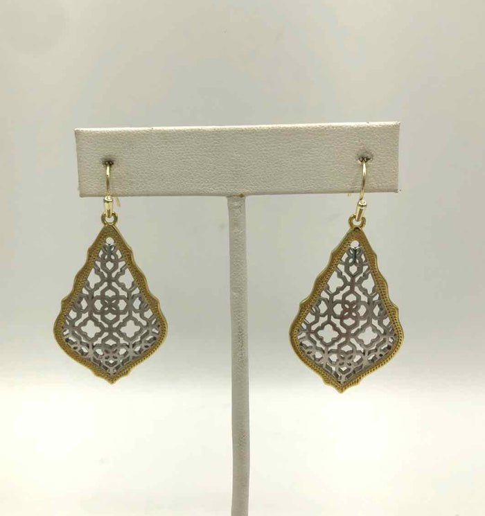 KENDRA SCOTT Silver Gold Filagree Drop Earrings