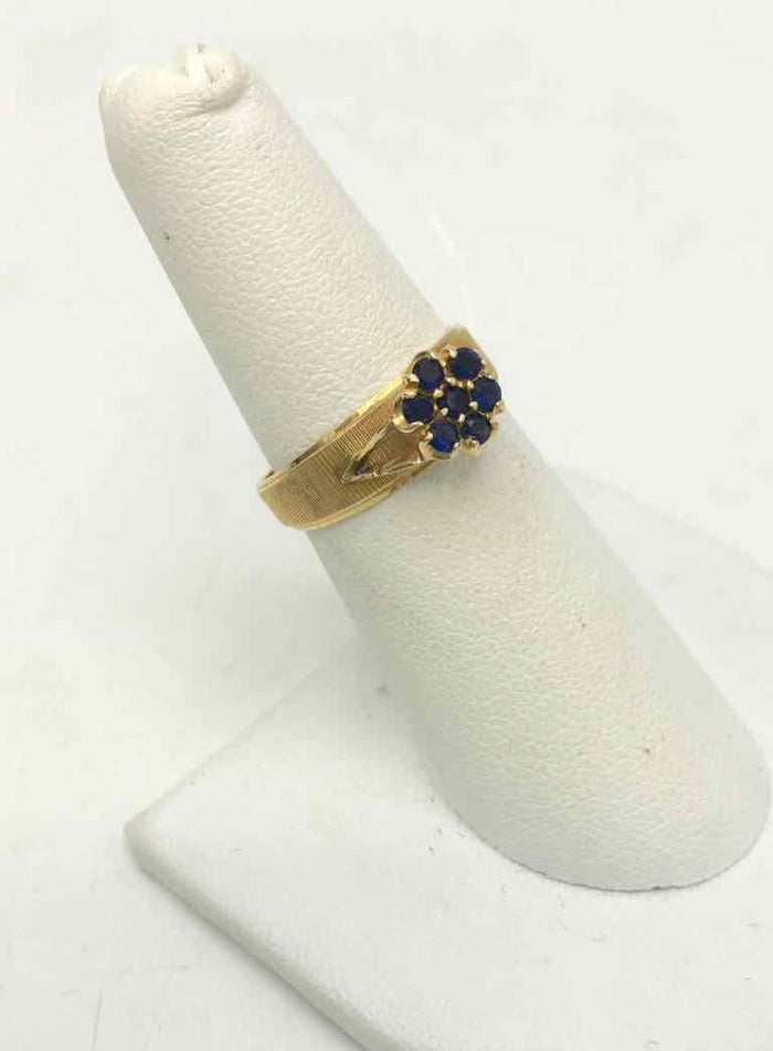 Blue 14k Gold 18k Ring Sz 7