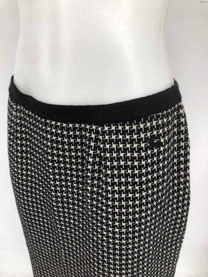 BURBERRY Black & White Wool Blend Houndstooth Skirt & Jacket Skirt Set