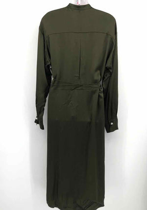 VINCE Olive Green Silk Wrap Size SMALL (S) Dress