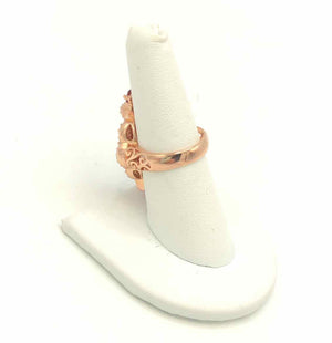 ANGELIQUE DE PARIS Pink Rose Gold Crystal Faceted Ring Sz 8