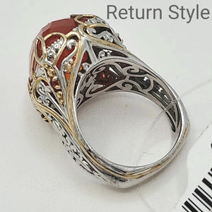 Gold Plated Sterling Silver carnelian SZ 8 Ring SS