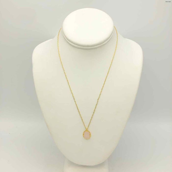 GORJANA Pink Goldtone Rose Quartz 17"-19" Neck PT950