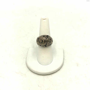 Sterling Silver Scroll Pattern SZ 7.5 Ring SS