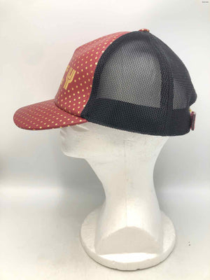 GUCCI Red/Black Gold Leather Stars Cap LARGE  (L) Hat