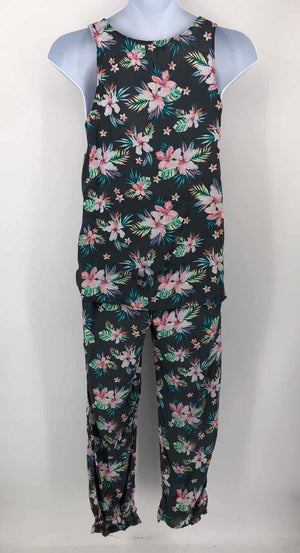 PJ SALVAGE Gray Pink Multi Size L/XL  (XL) Floral Tank Pajamas