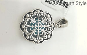 Blue Sterling Silver Filagree ss Pendant