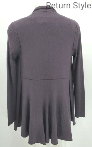 EILEEN FISHER Eggplant Merino Wool Sequin Trim Size Petite M (M) Sweater Set