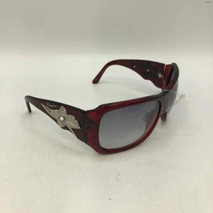 SALVATORE FERRAGAMO Red Clear Pre Loved Crystal Sunglasses w/case