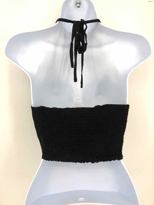 LF Black & White Embroidered Halter Size X-SMALL Top