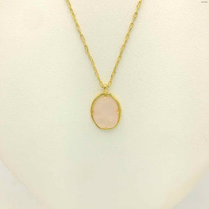 GORJANA Pink Goldtone Rose Quartz 17"-19" Neck PT950