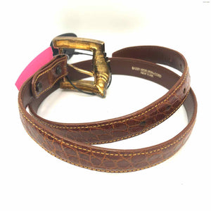 KIESELSTEIN-CORD Brown Goldtone Sterling Silver Leather Belt