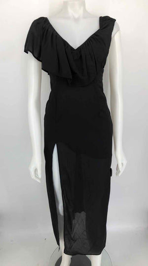 FOR LOVE & LEMONS Black Silk Blend Maxi Length Size SMALL (S) Dress