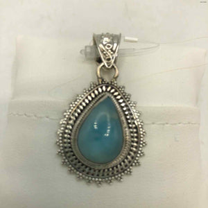 Blue Sterling Silver Larimar SS Larimar Pend - ReturnStyle