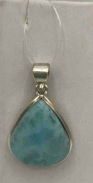 Blue Sterling Silver Larimar SS Larimar Pend - ReturnStyle