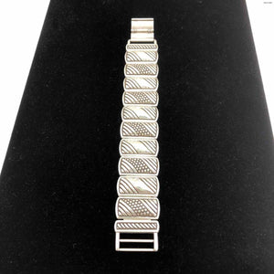 BRIGHTON Silvertone Textured Links Bracelet - ReturnStyle