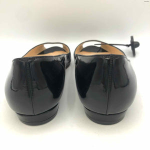 LOUBOUTIN Black Leather Italian Made Peep Toe Flats Shoe Size 37 US: 7 Shoes