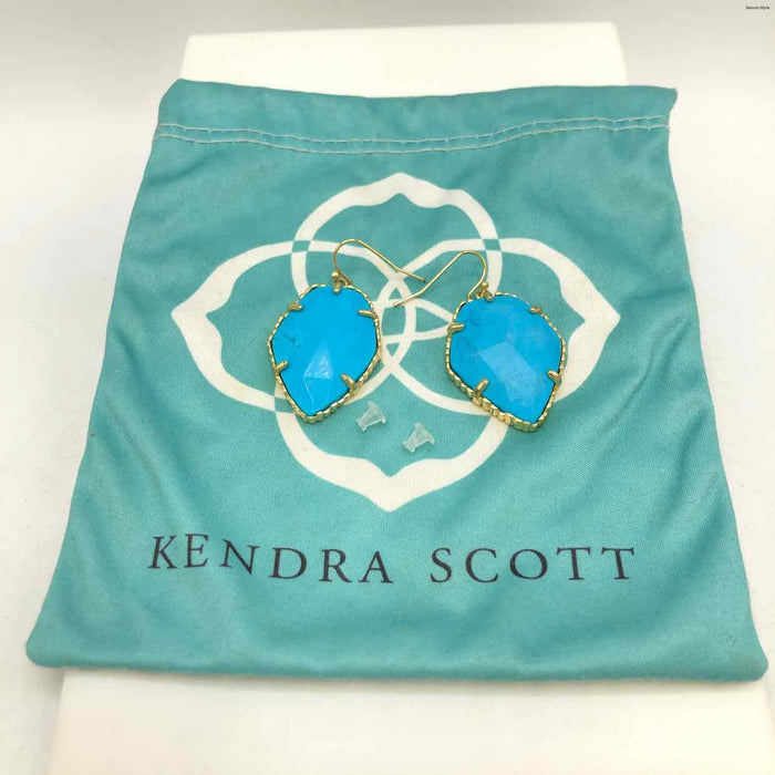 KENDRA SCOTT Turquoise Goldtone Pre Loved Earrings