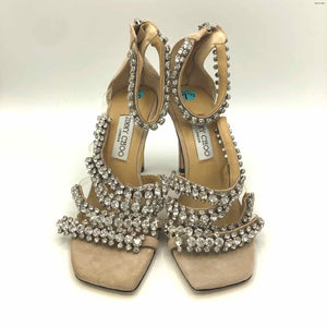 JIMMY CHOO Beige Crystal Heels Shoe Size 38 US: 7-1/2 Shoes