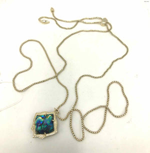 KENDRA SCOTT Goldtone Blue Multi Abalone Pre Loved Adjustable 29" Necklace