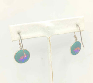 HOLLY YASHI Purple Green Chalcedony Pre Loved Reversible Kite Shape Earrings