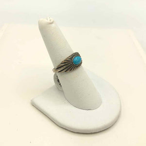 CAROLYN POLLACK Turquoise Pre Loved SZ 7 Ring SS