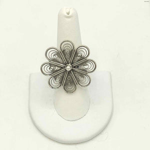 Flower Filagree Sterling Silver SZ 8 Ring SS - ReturnStyle