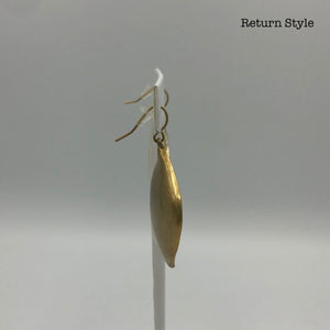 Goldtone Leaf Shape Burnished Earrings