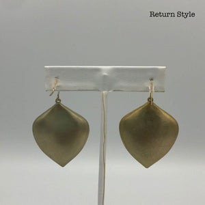 Goldtone Leaf Shape Burnished Earrings