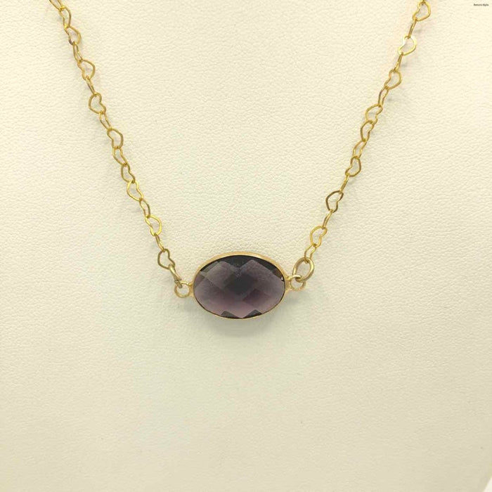 Goldtone Purple Hearts Necklace