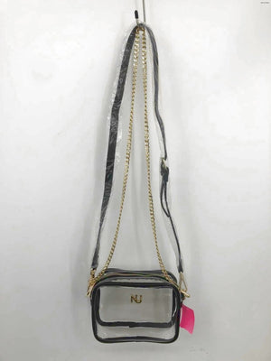 NU Black Clear Gold Chain Strap Stadium Bag Crossbody Purse - ReturnStyle