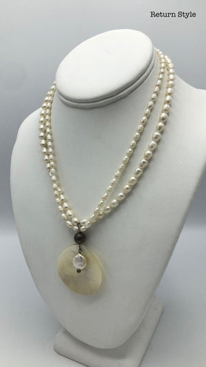 Pearl Silver Shell ss Necklace - ReturnStyle