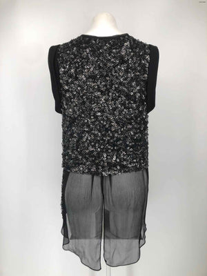 PHILIP LAM Black Silk Sequined Size SMALL (S) Top - ReturnStyle