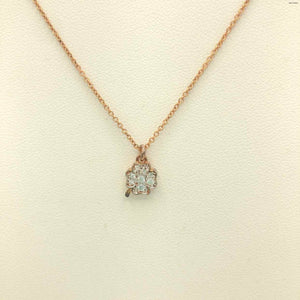 Rose Gold Clear Clover ss Necklace - ReturnStyle