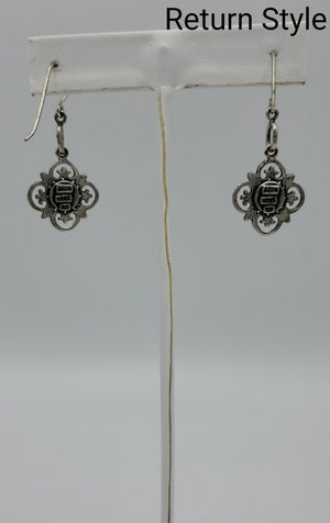 Silver Black ss Earrings - ReturnStyle