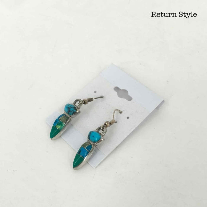 Silver Blue Multi Earrings