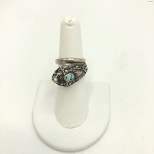 Silver Light blue Dragon ss Ring sz6.5 - ReturnStyle