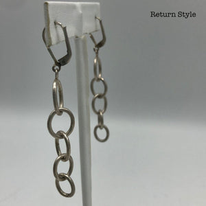 Silvertone Links Earrings - ReturnStyle