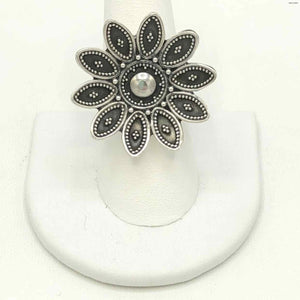 Sterling Silver Flower Adjustable SZ 8 Ring SS - ReturnStyle