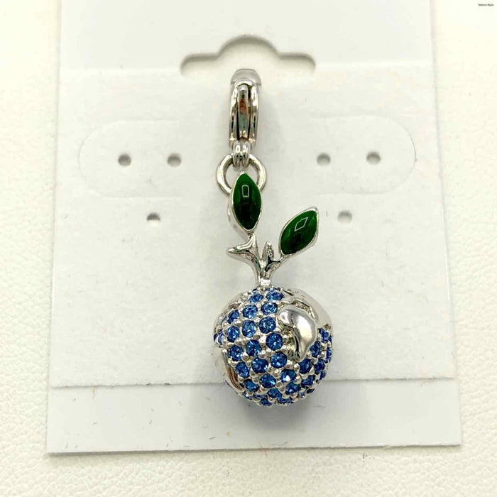 SWAROVSKI Blue Silvertone Crystal Earth Charm