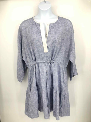 WIGGY KIT Blue White Size LARGE (L) Dress - ReturnStyle