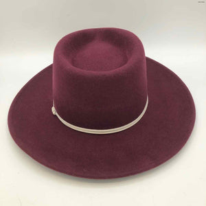 WYETH Burgundy White Wool Hat - ReturnStyle