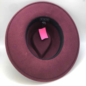 WYETH Burgundy White Wool Hat - ReturnStyle