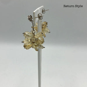 Yellow Sterling Silver beaded SS Citrine Ears - ReturnStyle